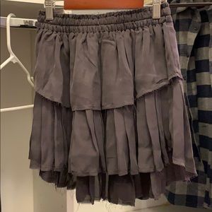 Frayed end mini skirt